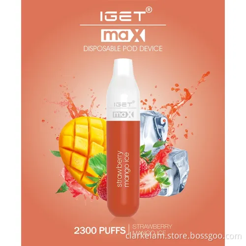 Durable Battery Pocket Lighting IGet Max 2300 Puff